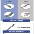 thumbnail image 3 of Unique Bargains 3/32" (2.5mm) 50ft (15M) 304 Stainless Steel Cable Wire Rope 7x7 Strands, 3 of 5