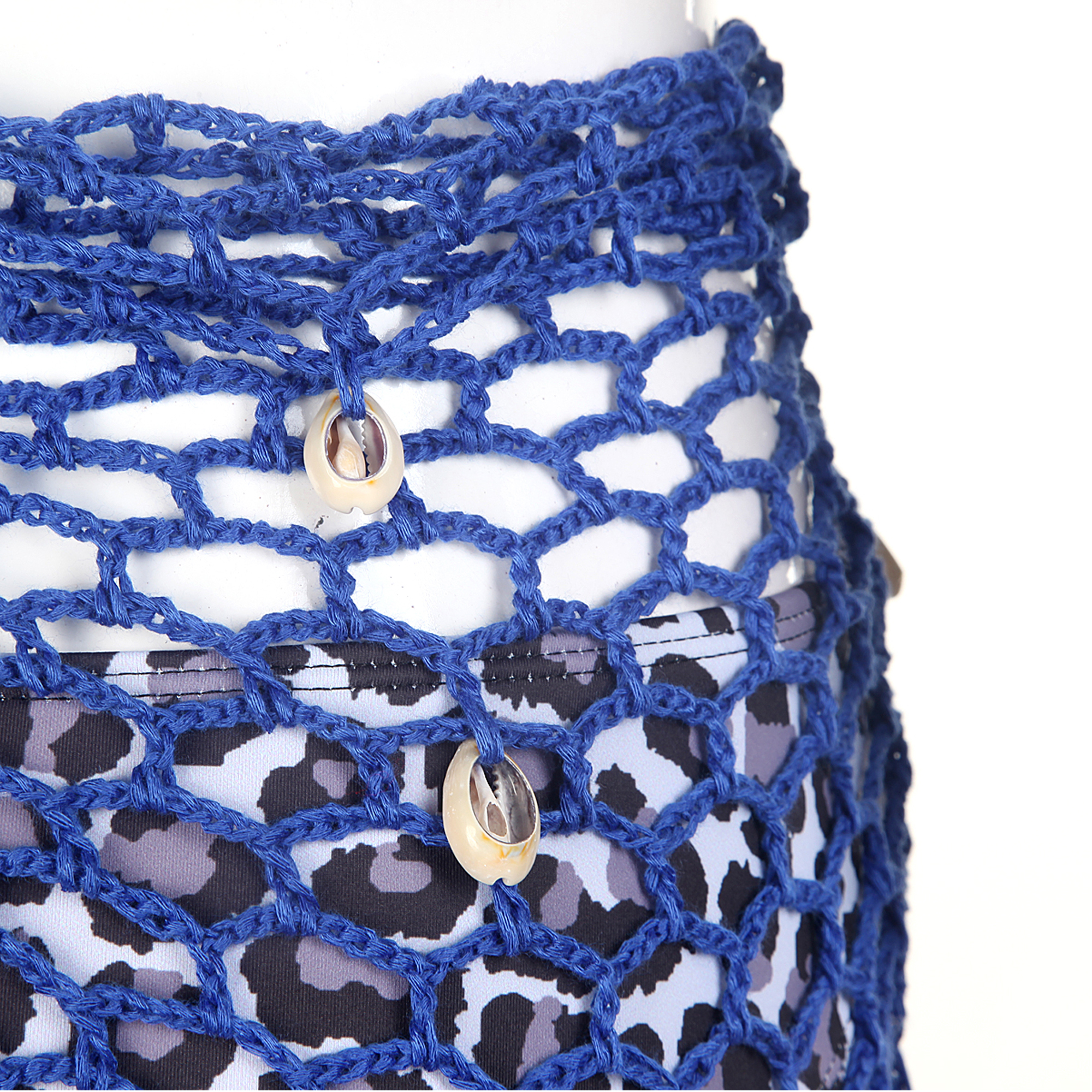 Dewadbow Women Crochet Fishnet Bikini Cover Ups Shell Beach Scarf Mesh Swimwear - image 5 of 6