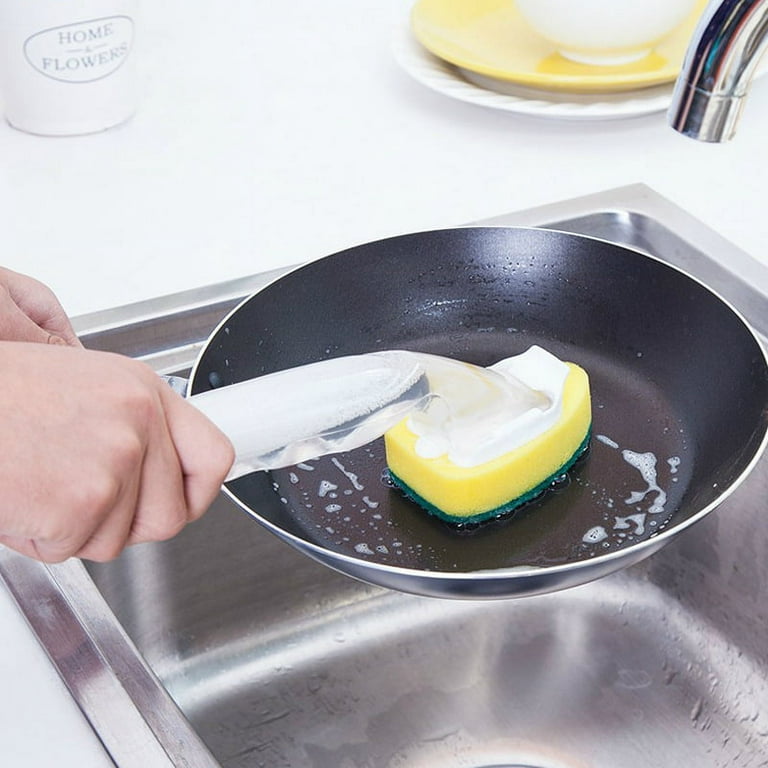Magic Dish Cleaning Brush Soap Dispenser Handle Refillable Bowls