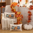 thumbnail image 3 of Fall Pillow Covers 12x20 Inch Fall Thanksgiving Orange Blue Green Pumpkin Maple Leaf Lumbar Pillow Covers Polyester Fall Decoration for Home Couch, 3 of 6