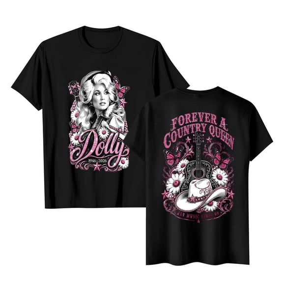 Parton Memorial Tee for Men and Women Graphic Dolly T-shirts Unisex Short Sleeve Crew Neck Tee for Fans Memorial Gift Apparel,(M)