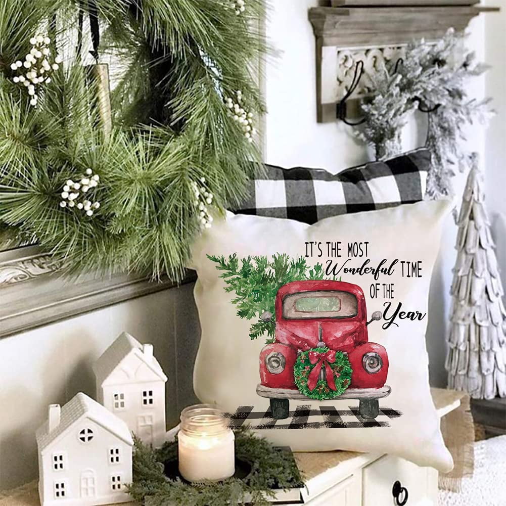 Christmas truck pillows hotsell
