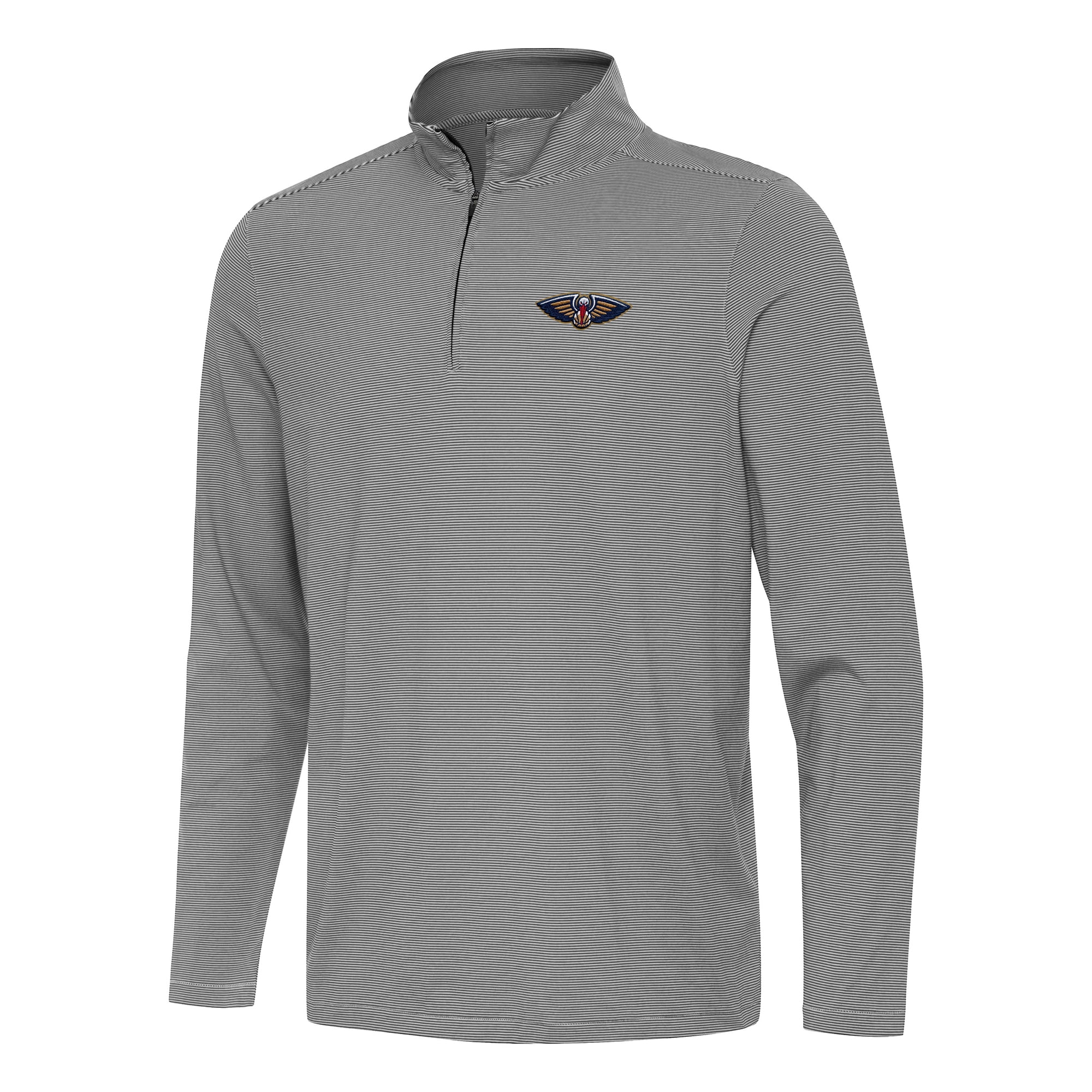 Men's Antigua Black New Orleans Pelicans Twine Quarter-Zip Top