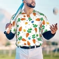 thumbnail image 5 of Zufioo Cute Carrot Print Men's Baseball Short Sleeve, Moisture Wicking Button-Down Hip Hop Tee-XX-Large, 5 of 7