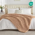 thumbnail image 3 of Carriediosa Chunky Knit Throw Blanket Handmade Soft Throws for Couch Sofa Bed, 50" x 60" Tan Brown, 3 of 7