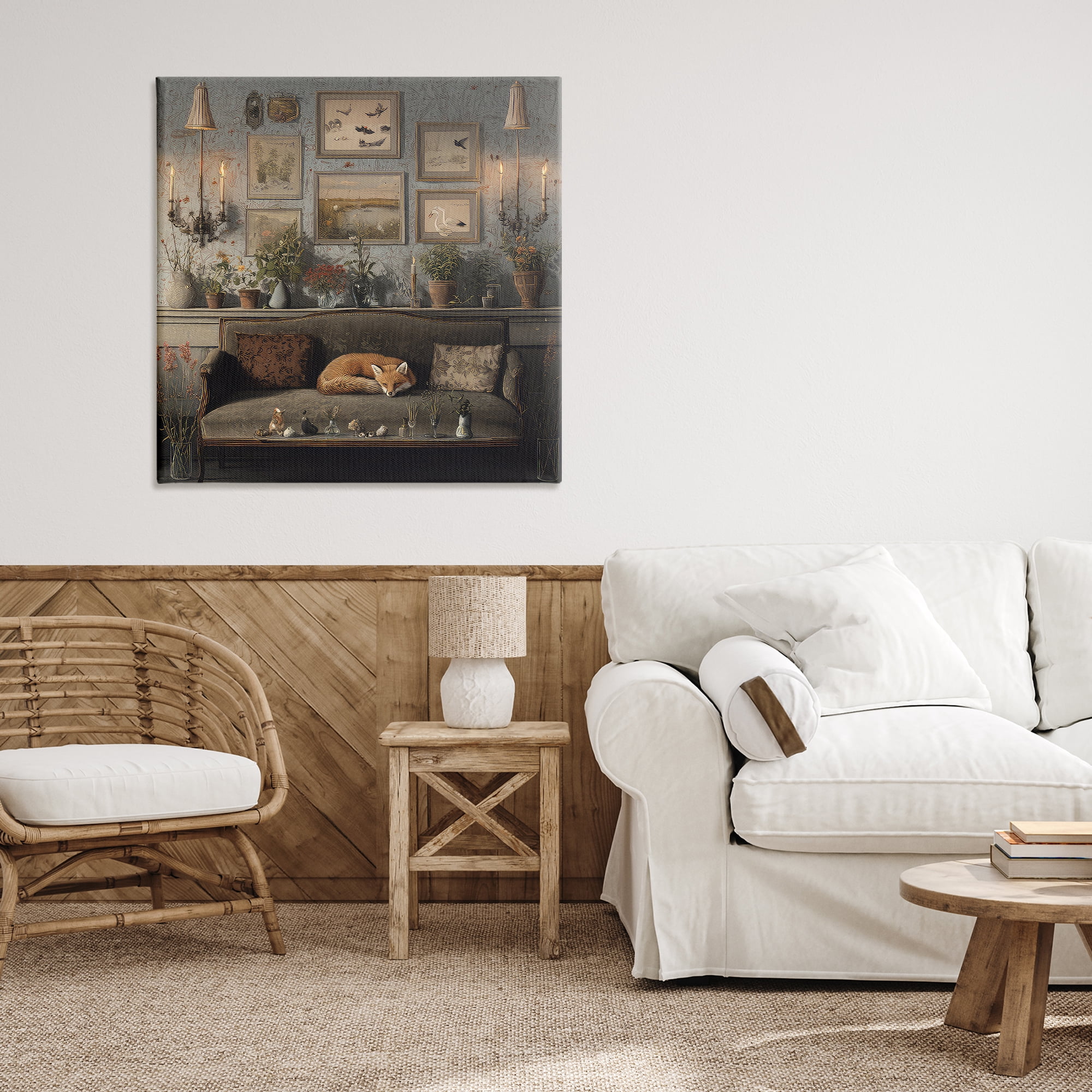 Stupell Industries Fox on Antique Sofa Canvas Wall Art, design by The Wands Want