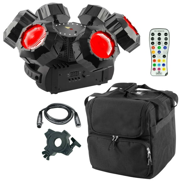Chauvet DJ Helicopter Q6 Rotating Multi-Effect Light with Remote and Case Package