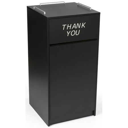 Displays2go 36 Gallon Commercial Waste Bin, Restaurant & Food Court Common Areas, Recycling & Tray (Best Filter For 36 Gallon Bowfront)