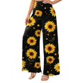 thumbnail image 6 of Wide Leg Pants for Women Flowy Printed High Waisted Palazzo Pants Summer Beach Casual Trousers Vacation Clothes with Pockets, 6 of 6