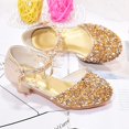 thumbnail image 4 of XXWXYD Girls Low Heeled Dress Shoes Rhinestone Bows Low Heel Princess Flower Wedding Party Back to School Pump Shoes for Toddler Little Kid(5-5.5Years,Male), 4 of 4