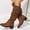 Brown, variant on Yeahitch Womens Boots Mid Calf Low Heel Womens Winter Boots Round Toe Chunky Heel Warm Comfortable Tall Boots