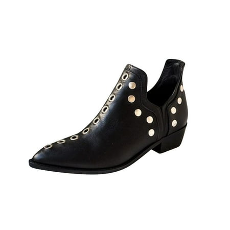 

OAVQHLG3B Women s Winter Retro Breathable Hollow Sleeve Low Heels Roman Naked Boots