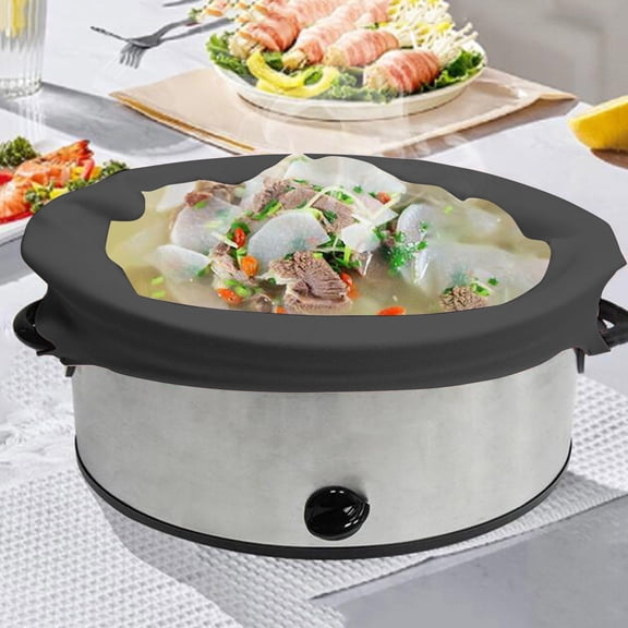 Slow Cooker Silicone Lined Non Leak Proof Food Grade Bag Inner Tank, 10.3x14.6 in, Black