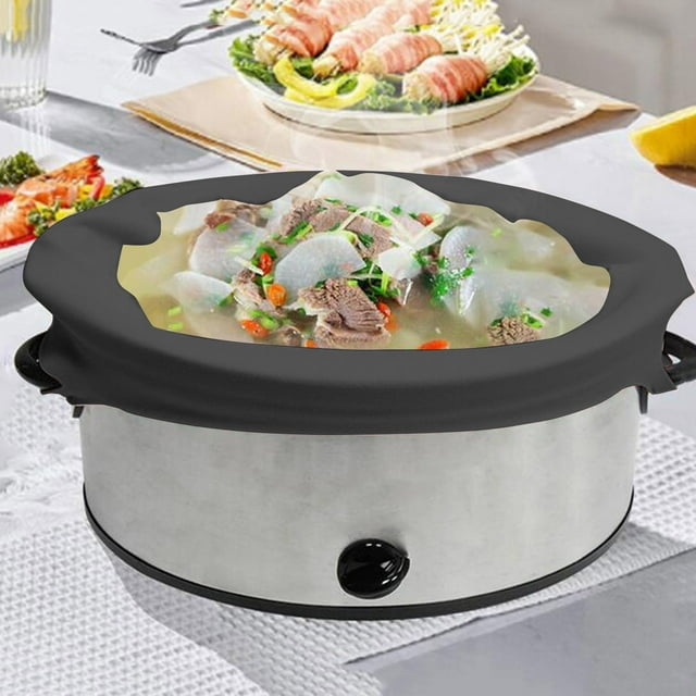 Ustensiles de Cuisson Mijoteuse Doublée de Silicone de Qualité Alimentaire Anti-Fuite, Réservoir Intérieur Durable pour une Préparation des Repas Facile et Sécuritaire