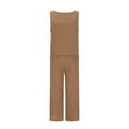 thumbnail image 4 of Horkkom Linen Sets for Women 2 Piece Solid Color Tank Tops Wide Leg Pants with Pockets Casaul Soft Cotton Matching Sets Plus Size Summer Beach Vacation Outfits, 4 of 9