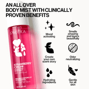 Pacifica Strawberry Cream Body Mist - Strawberry Vanilla Fragrance, Vegan & Cruelty-Free