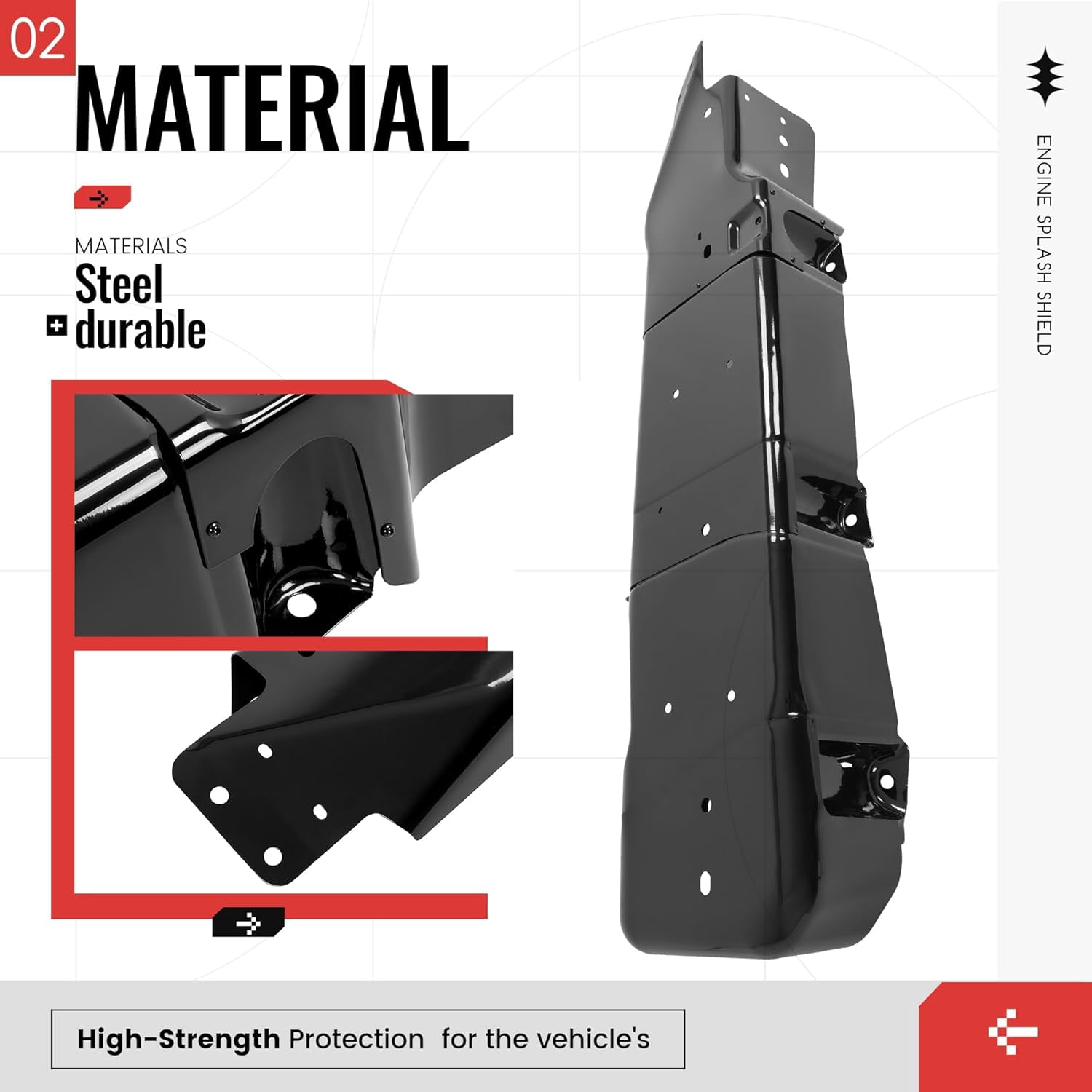 KOJEM Fuel Tank Skid Plate Guard Compatible with 2007-2018 Jeep Wrangler 4 Door Powder Coated Heavy Duty Steel 52059747AD 52059747AE 52059747AF 52059747AG