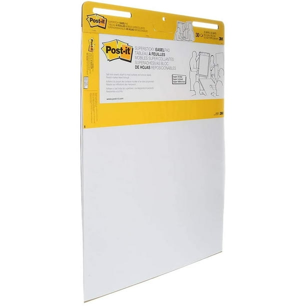 Post-it Self Stick Easel Pad with Built in Carry Handle, 25 x 30-1/2,  White, 30 Sheets Per Pad
