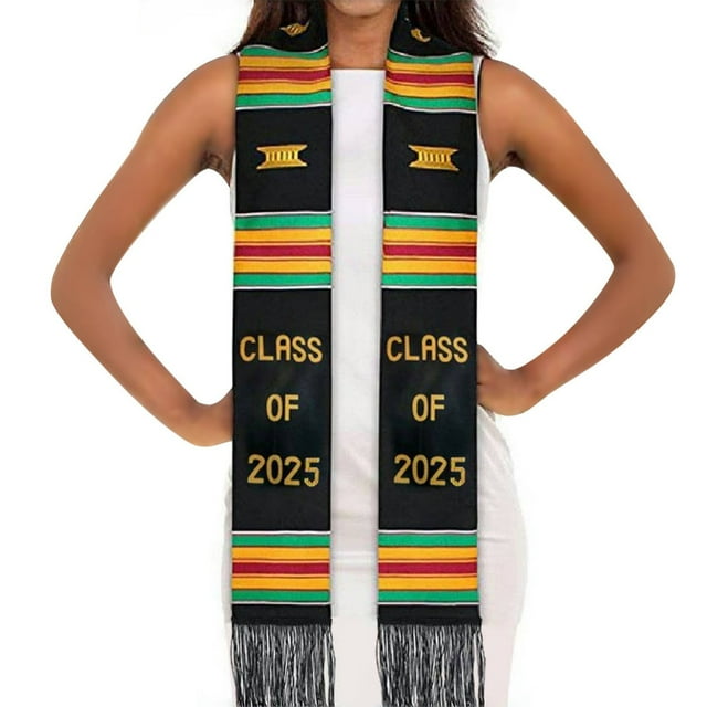 Scarf Double Layered Tassel Shawl Satin Graduation Ribbon Logo Honor Adult Etiquette Shoulder Strap