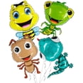 thumbnail image 1 of 4 InsectPaquete de 4 globos de papel de aluminio con diseño de animales de insectos de 18.0 in, globos de abeja, gecko, caracol y mantis para animales silvestres, suministros de de, 1 of 5