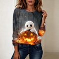thumbnail image 4 of ZHYou Halloween Printed Tops for Women Casual Long Sleeves Crewneck Loose Fit Pullover Cute Shirts,Multicolor,Size S, 4 of 8