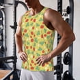 thumbnail image 5 of Gukieu Floral Strawberr Print Men's Quick Dry Fitness Vest, Round Neck Sleeveless Fitness Bodybuilding Top-XX-Large, 5 of 7