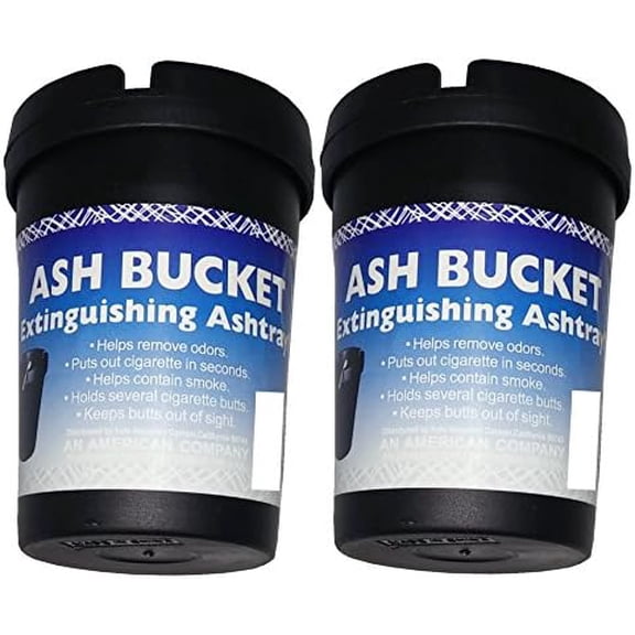 2 Pack Extinguishing Car Cigarette Ashtray Butt Bucket Portable Ashtray Smoking Accessory Auto Truck Home Office Beach Black$$Vehicle Other