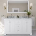 thumbnail image 2 of Wyndham Collection 60" Oval Sinks Wood Double Bathroom Vanity in White, 2 of 6