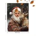 thumbnail image 3 of Qisvanset Framed Canvas Wall Art 12x16 Inch Santa Reindeer Vintage Christmas Oil Wall Art, 3 of 5