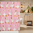 thumbnail image 2 of Erosebridal Duck Shower Curtain 72Wx78L for Girls, Pink Background Waterproof Bath Curtain, 2 of 5