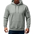 thumbnail image 2 of Yutgune Men's Loose Fit Pullover Hoodie, Solid Long Sleeve Hooded Sweatshirt with Side Pockets, 2 of 6