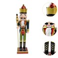 thumbnail image 6 of Kokiya Christmas Decoration Countertop Mantle Party Handmade Wood Nutcracker Figure Deep Blue Clothes, 6 of 9