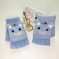 thumbnail image 1 of Guantes de escritura tejidos con dibujos animados para niños y niñas, cálidos, anticongelantes, de invierno, con funda abatible de medio dedo, para niños grandes y estudiantes, 1 of 6