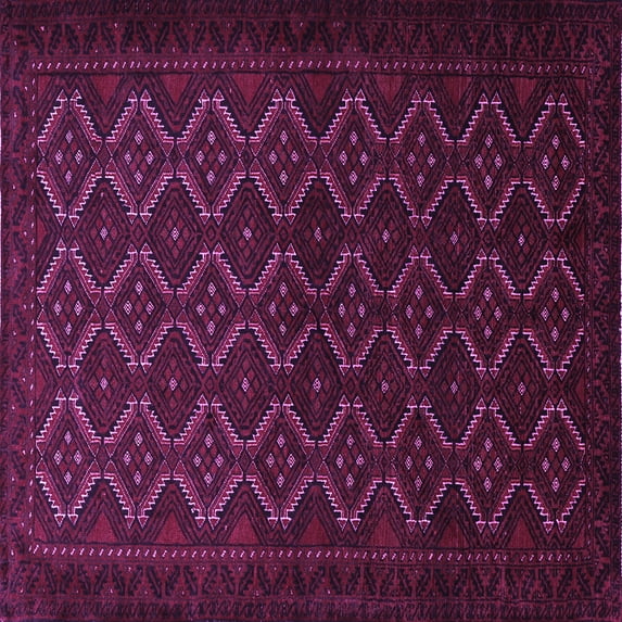 Ahgly Company Indoor Square Persian Purple Traditional Area Rugs, 7' Square