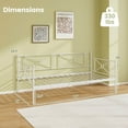 thumbnail image 3 of Costway Cadre de Lit de Jour en Métal, Base de Matelas Format Simple avec Tête de Lit à Lattes Métalliques, 3 of 10