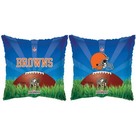 NFL Football Party Clevand Browns Square 18" Foil Balloon, Orange Black