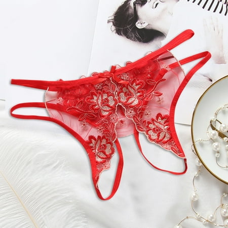 

kpoplk Womens Underwear Womens Sexy Underwear Flower Lace Panties Seamless Lingerie Bikini(Red)