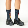 thumbnail image 4 of Naloa Rainbow Sausages On Dark Slate Kids Socks Unisex Kids and Toddlers' Crew Socks, ,1 Pairs, 4 of 5