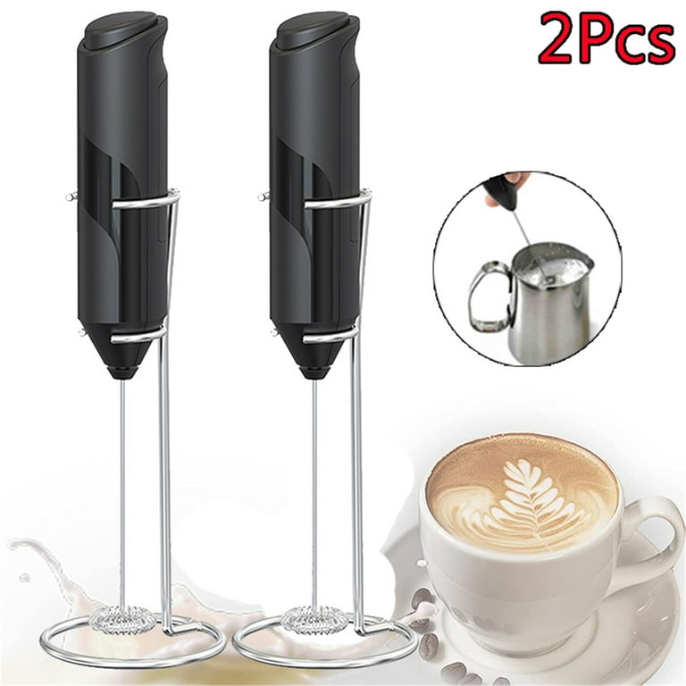 Elbourn 2Pc Milk Frother for Coffee - Handheld Frother Whisk, Milk