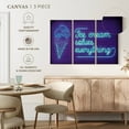 thumbnail image 4 of Elephant Stock Ice Cream Solves Everything Neon Wall Art - Horizontal Multi Panel Canvas - Dining Room Wall Decor - Inspirational And Typography Multi Panel - Blue And Beige Decor - 33" x 20", 4 of 4