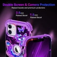 thumbnail image 3 of CASEFIV for iPhone 11 Case,Shiny in The Dark Three Layer Heavy Duty Shockproof Protection Hard Plastic Bumper +Soft Silicone Rubber Protective Case 6.1 inch,Purple Butterfly, 3 of 8