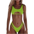 thumbnail image 2 of Sakmal Orange Bikini Sets for Women Cutout Sexy Two Piece Swimwear Padded Triangle Push Up Swimsuit Sets, 2 of 8