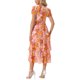 thumbnail image 3 of INSPIRE CHIC Vestido Midi de Manga Corta con Volantes y Capas en Color Naranja con Estampado Floral, 3 of 6
