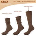 thumbnail image 4 of Loritta 6 Pairs Knee High Socks Soft Cotton Slouch Socks Women Extra Long Boot Socks Knit Womens Socks Size 9 11, 4 of 7