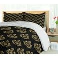 thumbnail image 5 of Ambesonne Damask Duvet Cover Sets, Victorian Renaissance Rococo, 2-King, Camel and Black, 5 of 7