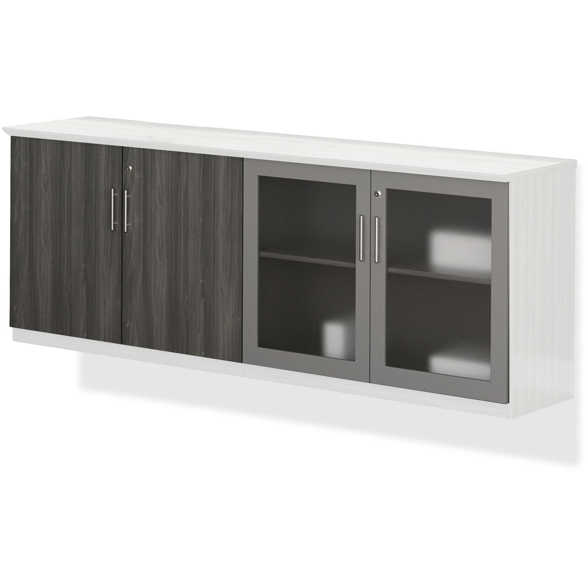 Mayline Medina Series Low Wall Cabinet Doors Gray Laminate Walmart Com Walmart Com
