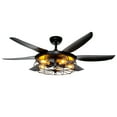 thumbnail image 3 of Ohniyou 52" Caged Outdoor Ceiling Fan with Light and Remote Farmhouse Rustic Black Ceiling Fans for Patio Home Kitchen Bedroom, 3 of 12