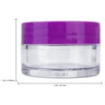 thumbnail image 2 of Beauticom 12 Pieces High Quality 20 Gram 20 ml (0.7 oz) Round Acrylic Cosmetic Product Sample Travel Jars with Blue, Purple, Red and Green Lids, 2 of 2