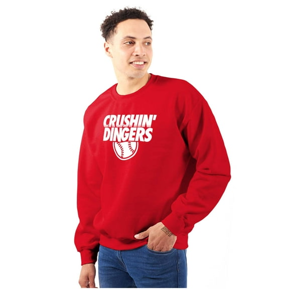 Baseball Homerun Crushin Dingers Men's Crewneck Sweatshirt Brisco Brands S