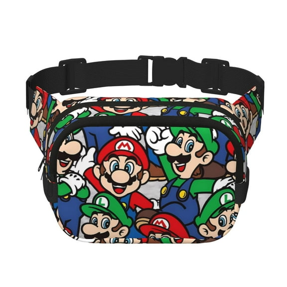 Saiise Mario Print Fanny Pack Crossbody Bag for Women and Men, Belt Bag for Hiking Bum Bag with Adjustable Strap, Waist pack for Running Workout Sports Travel